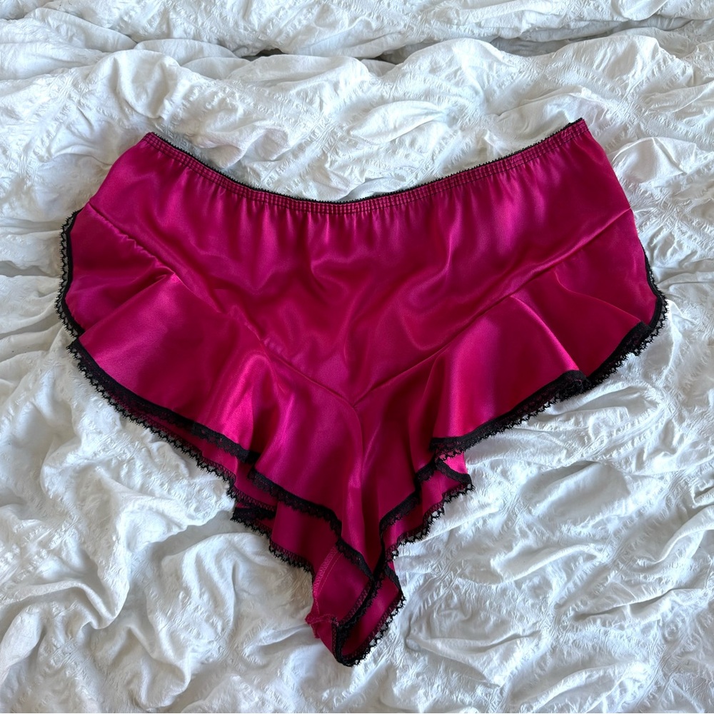 5/$25 | Victoria’s Secret Inspired Satin Lace-Trim Flutter Shorts